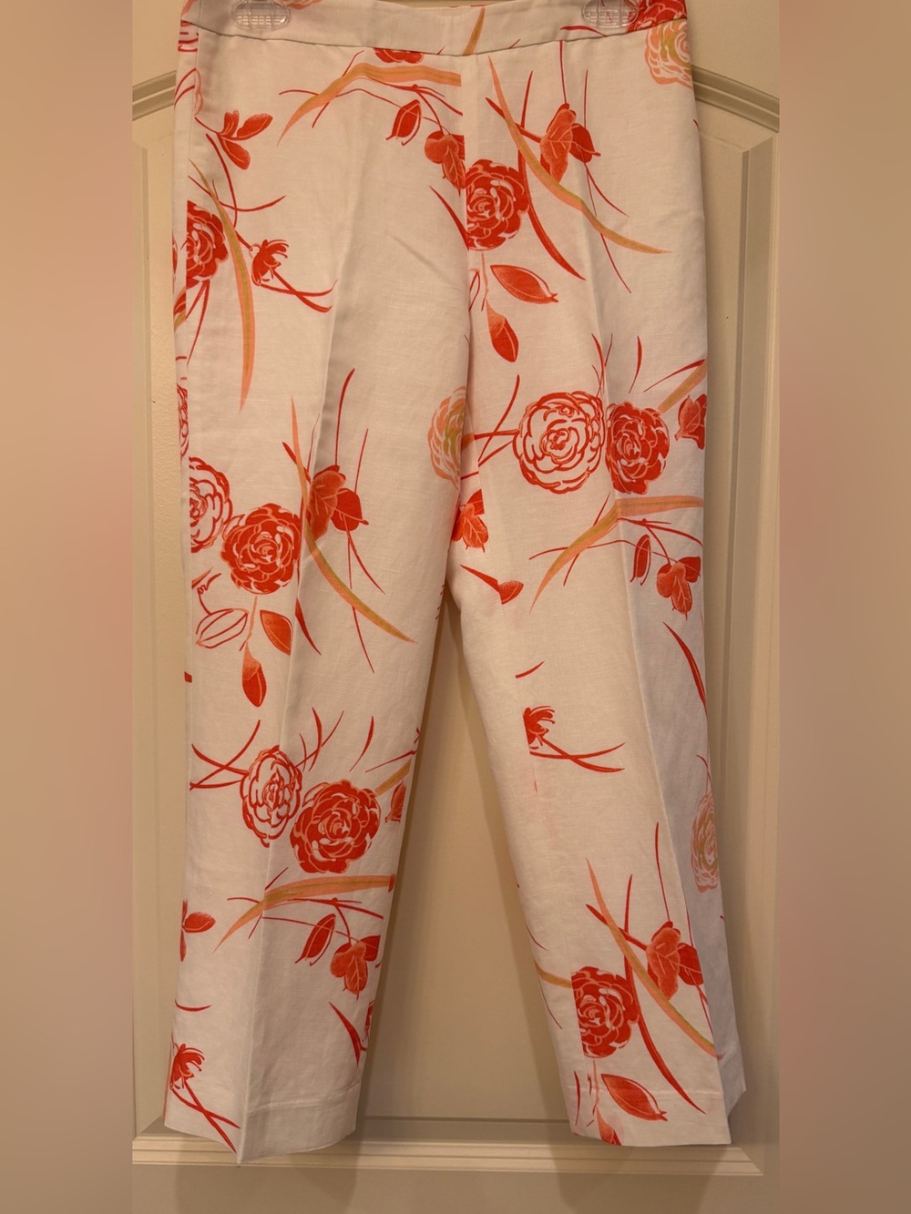 Ann Taylor Linen/Rayon Floral Crop Pants Size 2